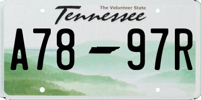 TN license plate A7897R