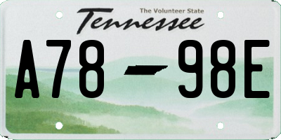 TN license plate A7898E