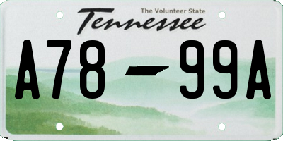 TN license plate A7899A