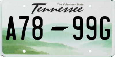 TN license plate A7899G