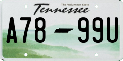 TN license plate A7899U