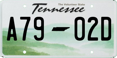 TN license plate A7902D
