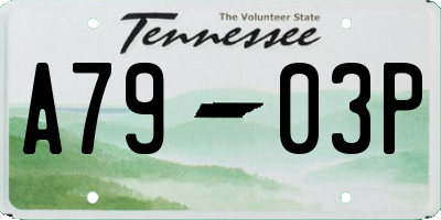 TN license plate A7903P