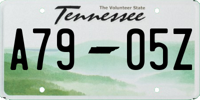 TN license plate A7905Z