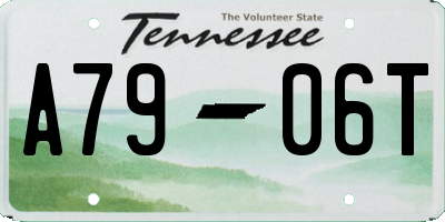 TN license plate A7906T