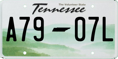 TN license plate A7907L