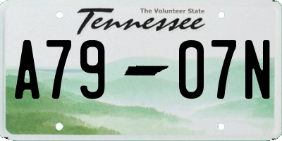 TN license plate A7907N