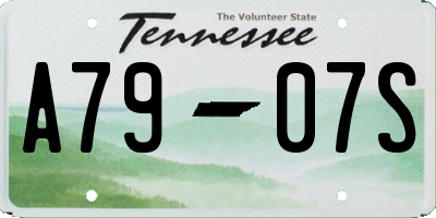 TN license plate A7907S
