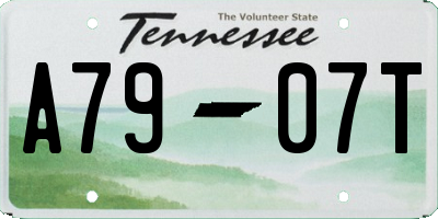 TN license plate A7907T