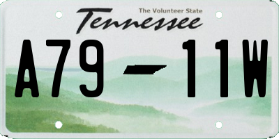TN license plate A7911W