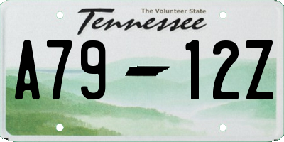 TN license plate A7912Z