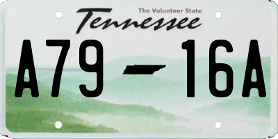 TN license plate A7916A