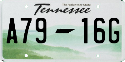 TN license plate A7916G