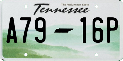TN license plate A7916P