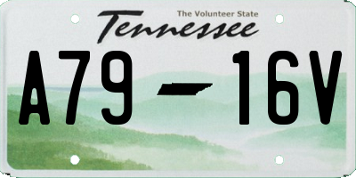TN license plate A7916V