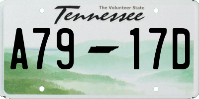TN license plate A7917D