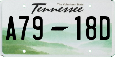TN license plate A7918D