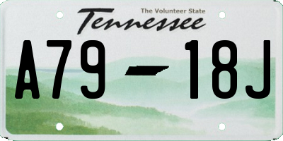 TN license plate A7918J