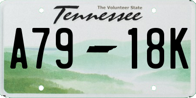 TN license plate A7918K