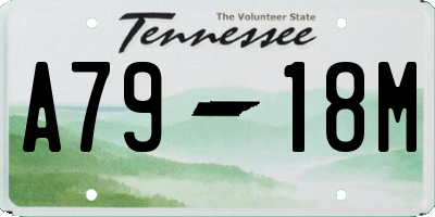 TN license plate A7918M