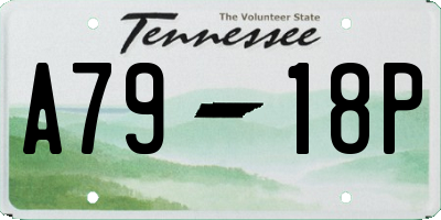 TN license plate A7918P