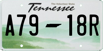 TN license plate A7918R