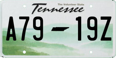 TN license plate A7919Z