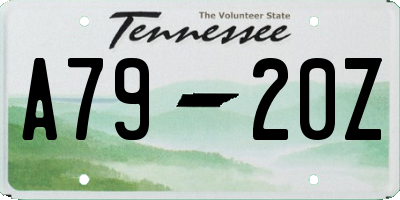 TN license plate A7920Z