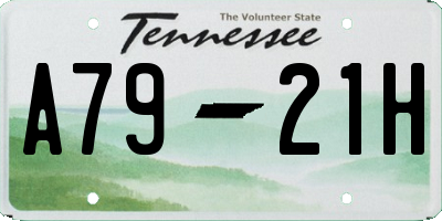 TN license plate A7921H