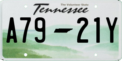 TN license plate A7921Y