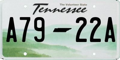TN license plate A7922A