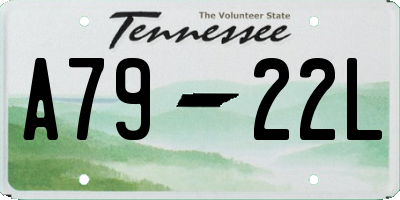 TN license plate A7922L