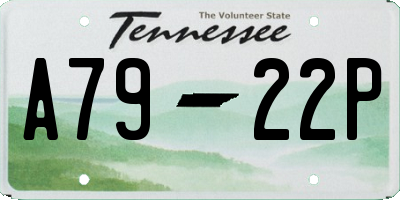 TN license plate A7922P