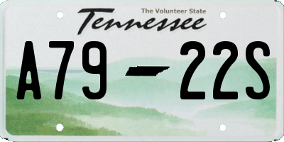 TN license plate A7922S