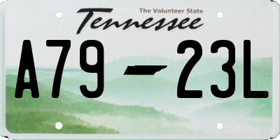 TN license plate A7923L
