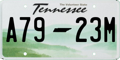 TN license plate A7923M