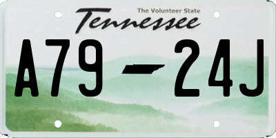 TN license plate A7924J