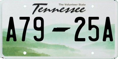 TN license plate A7925A