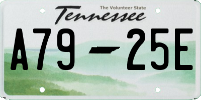 TN license plate A7925E