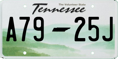 TN license plate A7925J