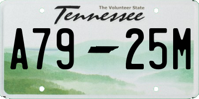 TN license plate A7925M