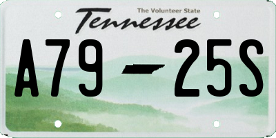 TN license plate A7925S