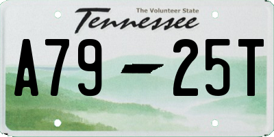 TN license plate A7925T