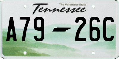 TN license plate A7926C