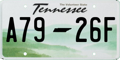 TN license plate A7926F