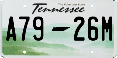 TN license plate A7926M