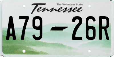 TN license plate A7926R