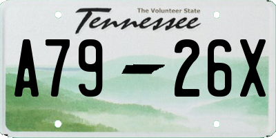 TN license plate A7926X
