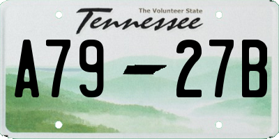 TN license plate A7927B