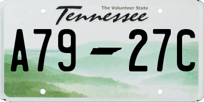 TN license plate A7927C